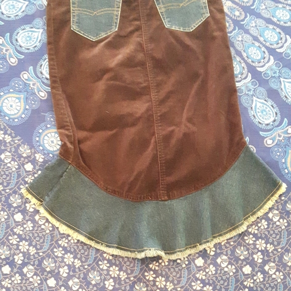 size 25 Buffalo denim corduroy asymmetrical skirt - Picture 11 of 12